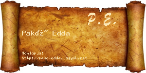 Pakó Edda névjegykártya
